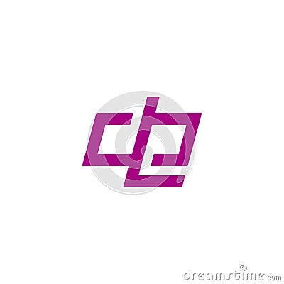 letter de simple purple geometric line logo vector Vector Illustration