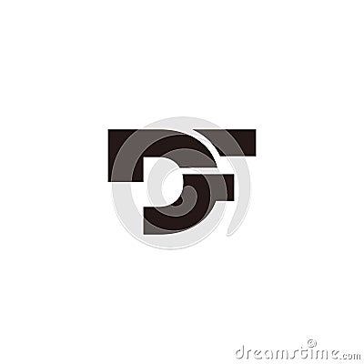 letter df simple linked geometric motion logo vector Vector Illustration
