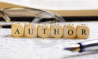 Letter Dices Concept: Author Stock Photo