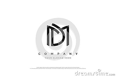 Letter DM or MD Logo Design Vector Illustration