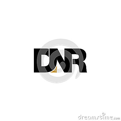 Letter DNR simple monogram logo icon design. Cartoon Illustration