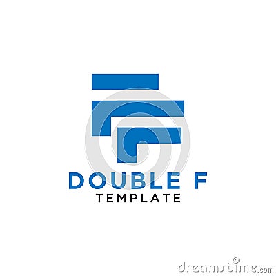 Letter double F logo design template Vector Illustration