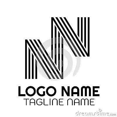 Letter double N Word Modern Monogram icon logo concept design Vector Illustration