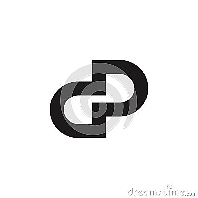 Letter dp simple infinity line logo vector Vector Illustration