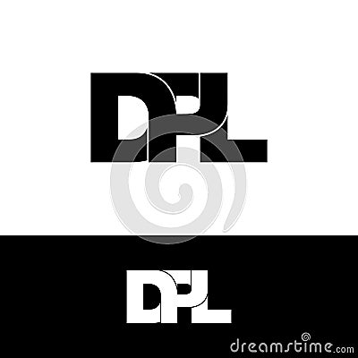 Letter DPL simple monogram logo icon design. Cartoon Illustration