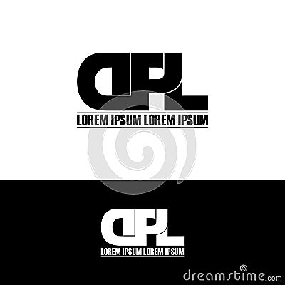 Letter DPL simple monogram logo icon design. Cartoon Illustration