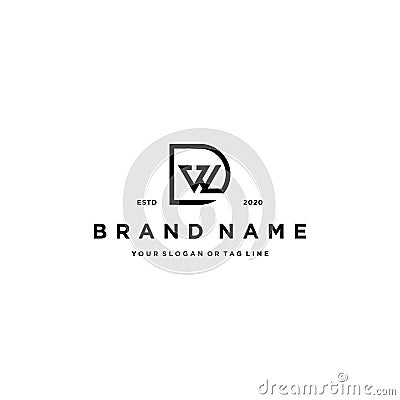 letter DW logo design vector Vector Illustration