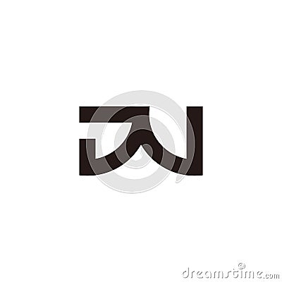 Letter dw simple geometric link line logo vector Vector Illustration