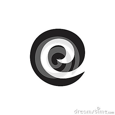 Letter e circle spiral logo vector Vector Illustration