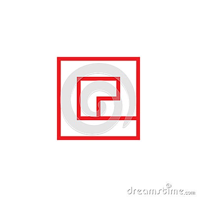 letter e square arrow line geometric logo vector Vector Illustration