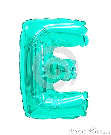 Letter e turquoise color Stock Photo