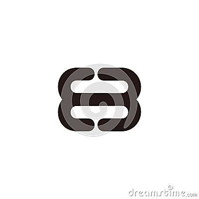 letter eb linked curves loop motion simple logo vector Vector Illustration