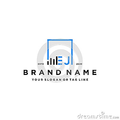 letter EJ square logo finance design vector Vector Illustration