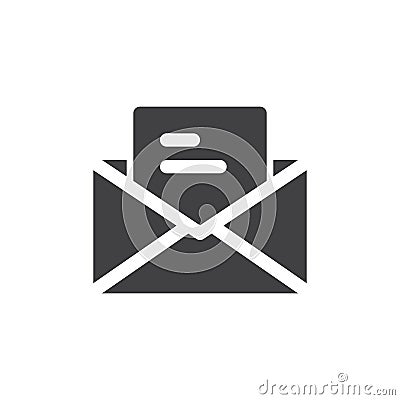 Letter, email icon vector, filled flat sign, solid pictogram isolated on white. Vector Illustration