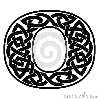 Letter with Celtic ornament. Vector Illustration