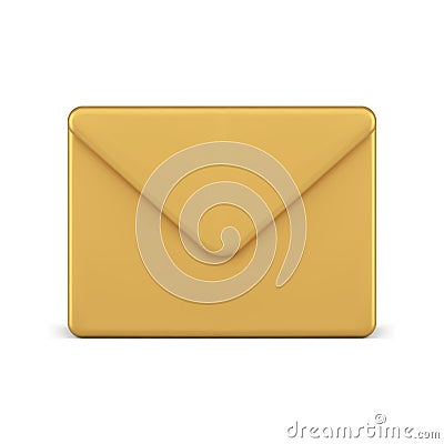 Letter envelope golden email incoming message internet communication 3d icon realistic vector Vector Illustration