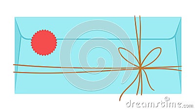 Letter in envelope. Romantic correspondence with decor. Vector Illustration