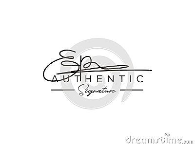 Letter EP Signature Logo Template Vector Vector Illustration