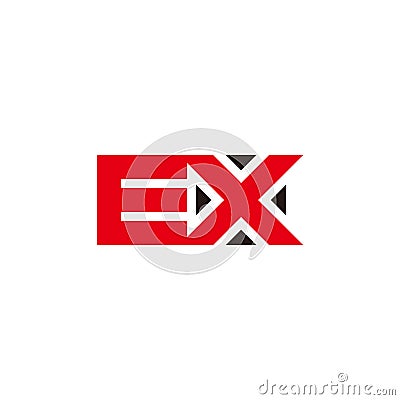 Letter ex square geometric pointing arrows symbol logo vector Vector Illustration