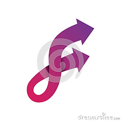 Letter F Arrow Gradient Logo Vector Vector Illustration