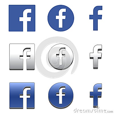 Letter f icon. Social media icon. facebook icon. Vector Illustration