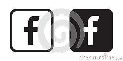 Letter f icon. Social media icon. facebook icon Cartoon Illustration