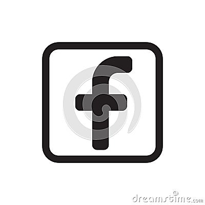 Letter f icon. Social media icon. Cartoon Illustration