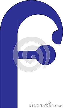 letter f logo desain in blue Stock Photo