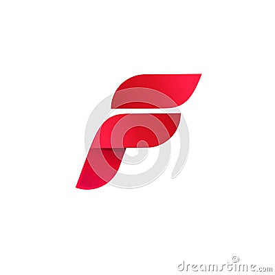 Letter f logo vector, elegant gradient red color abstract symbol, beauty modern logotype template design isolated on Vector Illustration