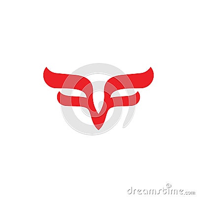 Letter f simple wings logo vector Vector Illustration