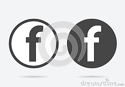 Letter F social media icons, Letter F web icon or sign Vector Illustration