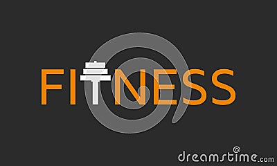 Letter Fitness vector logo, fitness logo design, dumbbell icon, Gym Logo Ideas and Fitness Logo Designs Vector Illustration