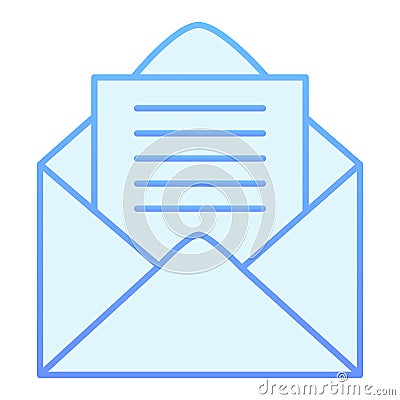 Letter flat icon. Open envelope blue icons in trendy flat style. Mail gradient style design, designed for web and app Vector Illustration