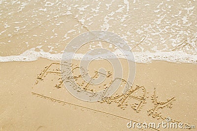Letter Friday on the beach. Stock Photo