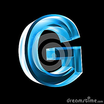 Letter G In Blue Glass 3D Royalty Free Stock Photography - Image: 5153567