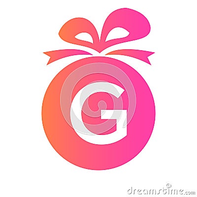 Letter G Gift Box Logo. Giftbox Icon Celebration Logo Element Template Vector Illustration