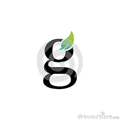 Letter g logo with leaf element, Arbor Day. Ecology concept Vector Illustration