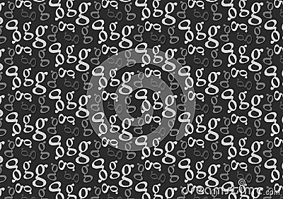 Letter g pattern in different color grey shades pattern Stock Photo