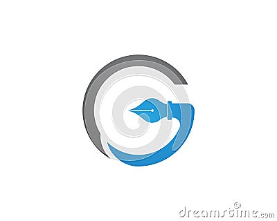 Letter G pen nib logo icon design Vector Illustration