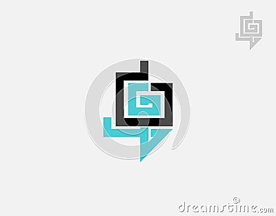 Letter GG Hakuna Matata logotype in vector illustration Vector Illustration