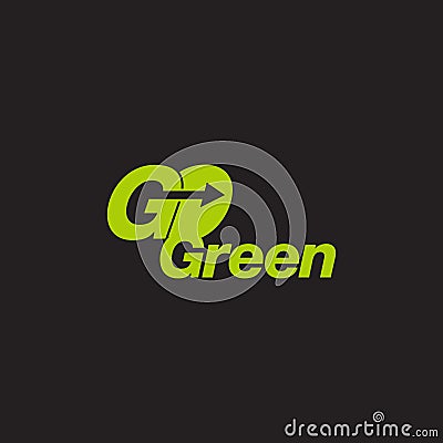 letter go green natural design logo vector Vector Illustration