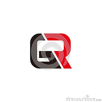 letter gr square slice logo vector Vector Illustration