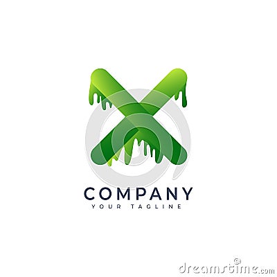 letter gradient color logo x Vector Illustration