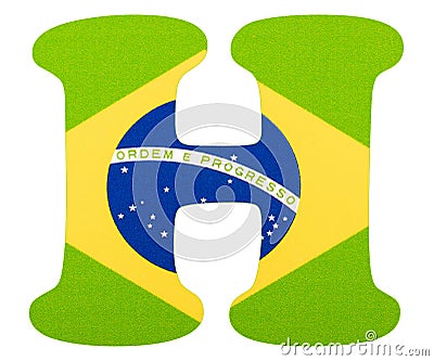 Letter H of the alphabet - Flag of Brazil. White background Stock Photo