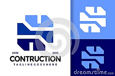 Letter H building contruction logo vector icon illustration Vector Illustration