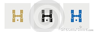Letter H Business Tie Logo. Suit Logo Design Vector Illustration