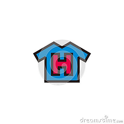 letter h colorful shirt simple logo vector Vector Illustration