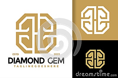 Letter H Diamond Gems logo vector icon illustration Vector Illustration