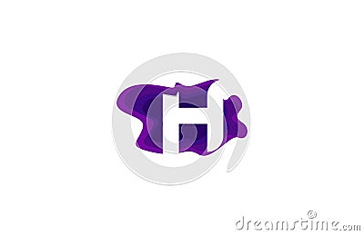 Letter H Paper Art Stylized Modern Typographic Logotype Stock Photo