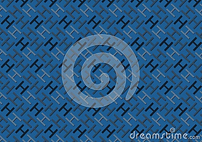 Letter H pattern in different colored blue shades for wallpaper Stock Photo